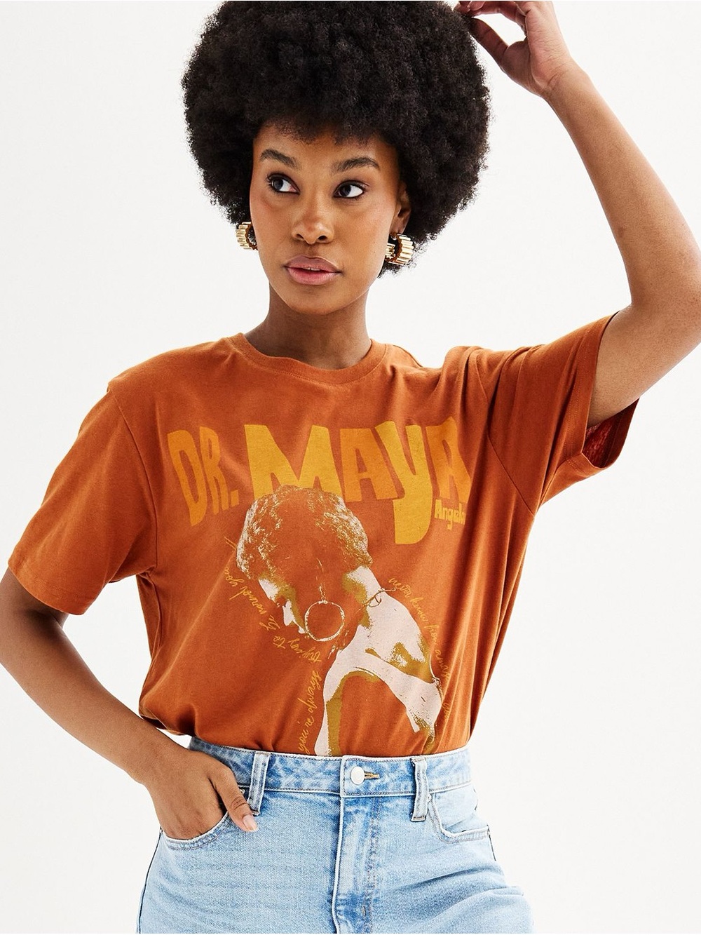 Sonoma Dr. Maya Angelou Graphic Tee - Rust Orange Size Small
